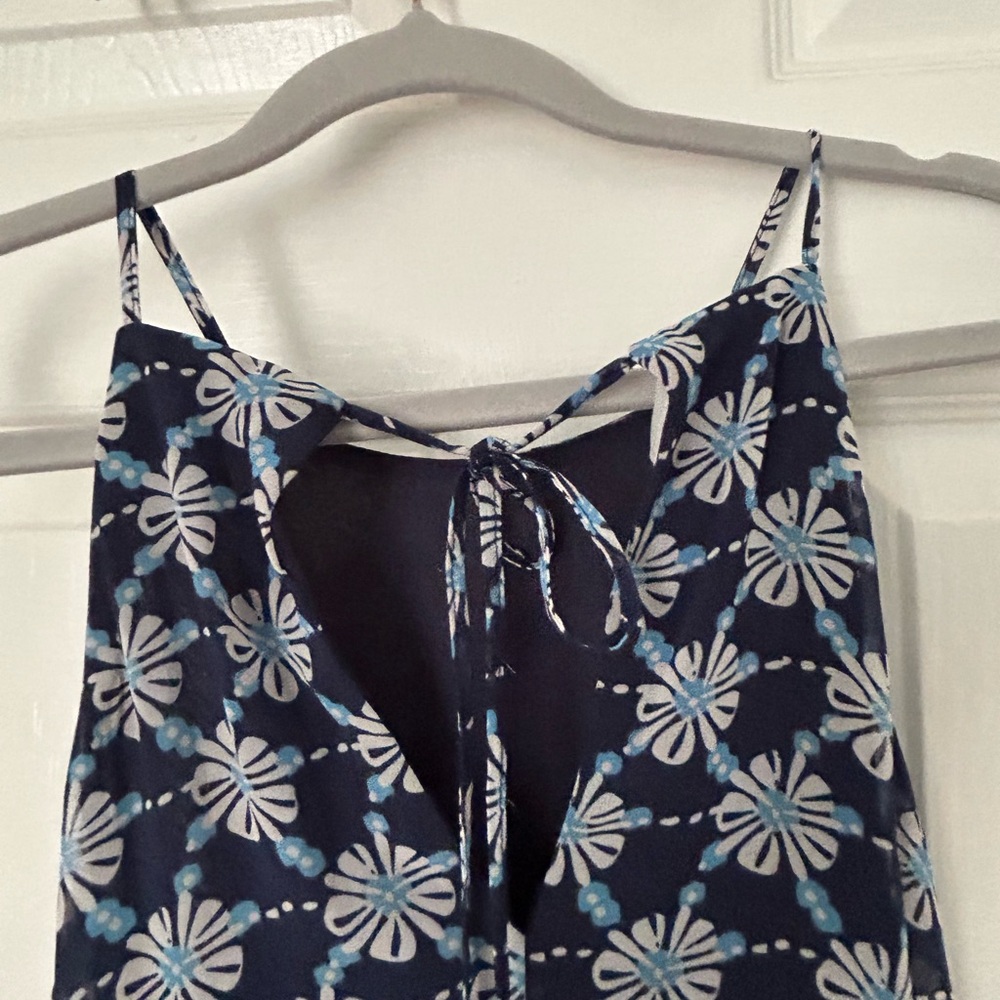 Donna Morgan Navy and White Floral Maxi Dress - Picture 8 of 9